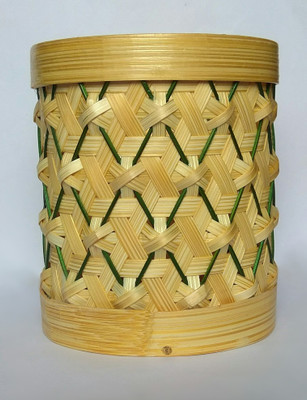 

OXIGA 1 Compartments Bamboo pen stand greenish veins(Bamboo, Green)