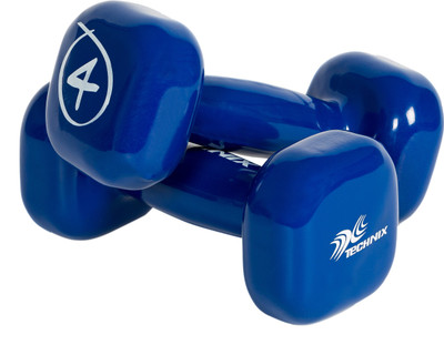 

Technix VINYL DUMBBELLS - 4Kg (Pair) Fixed Weight Dumbbell(8 kg), Dark blue