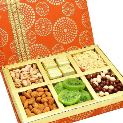 Ghasitaram Gifts Satin 6 Part Hamper Box Combo(300)