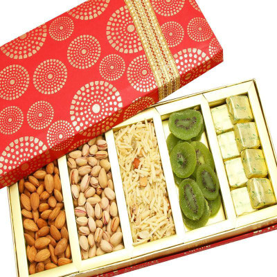 

Ghasitaram Gifts Satin 5 Part Hamper Box Combo(500)