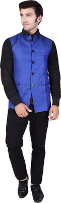 JIHUZUR Sleeveless Solid Men Jacket