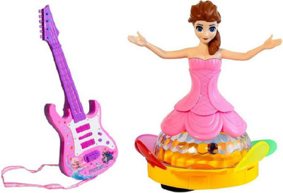 

MN OVERSEAS Musical Dancing 3D Light Robot Doll with Rockband Guitar for kids(Multicolor)