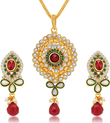 

Devastri Delightly Gold-plated Cubic Zirconia Alloy Pendant Set