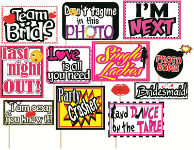 

galaxy comfort Set Of 12 Bachelorette Party Props Photo Booth Board(Party)