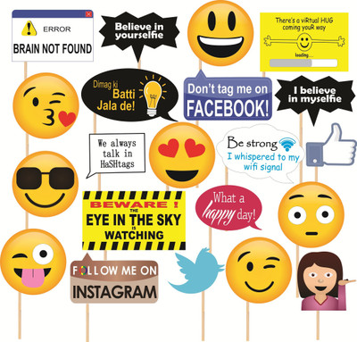 

galaxy comfort Set Of 21 Social Media Photo Booth Board(Party)