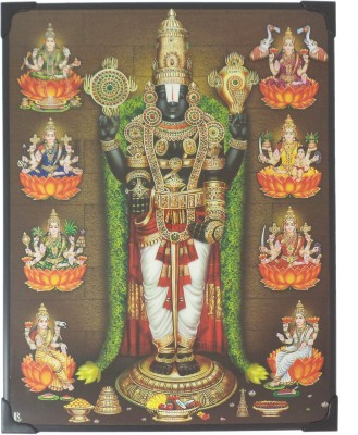 

R S Exports Lord Balaji and Ashta Lakshmi Photo Frame ( 29 cm x 22.5 cm x 1 cm ) / asta ashta lakshmi laxmi venkateswara perumal kuber kubera / God Gods and Goddess Religious Frame