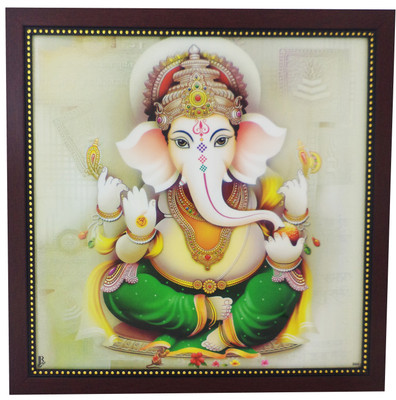 

R S Exports Lord Ganesha Photo Frame (34 cm x 34 cm x 1.5 cm) / pillaiyar vinayagar ganpati ganesha ganesh / God Gods and Goddess Religious Frame
