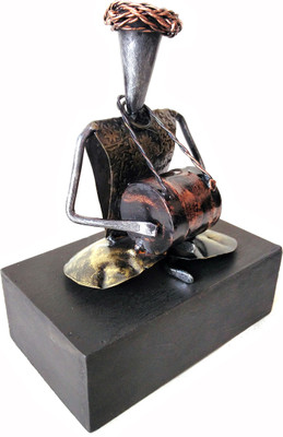 

Uniqkrafts Rajasthani Dholak Musician Decorative Decorative Showpiece - 20 cm(Iron, Wooden, Multicolor)