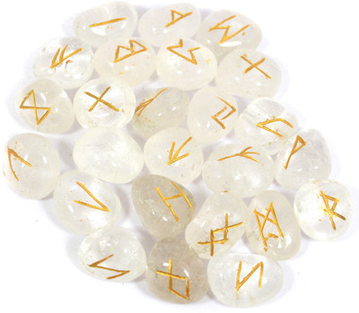 

Reiki Crystal Products Clear Quartz Rune Set Polished Stone Engraved Symbol 25pcs Set Crystal Reiki Chakra Healling Gemstone Decorative Showpiece - 1 cm(Crystal, Clear)
