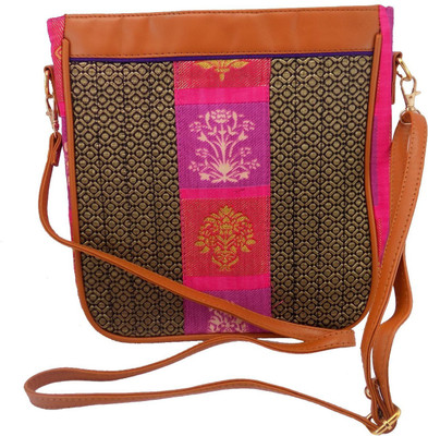 

Bagaholics Girls Casual Pink Silk Sling Bag