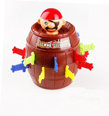 

Emob Thrilling Pop Up Pirate Barrel Sword Toy Try Your Luck Game(Multicolor)