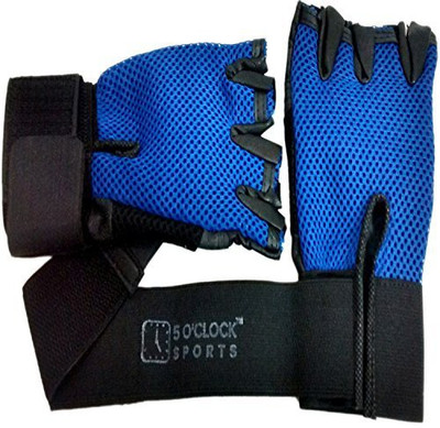 

5 O'Clock Sports Gym Gloves With Wrist Support - Blue - Free Size Gym & Fitness Gloves (Free Size, Blue)