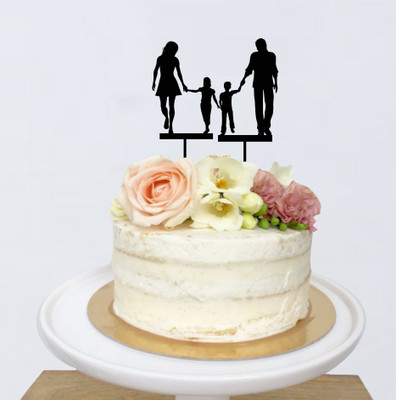 

Naveed Arts  Acrylic cake topper Sticker(Pack of 1, Black