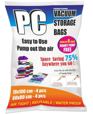 

Skywalk Space Saver Vacuum Seal Clothes Storage Organiser Bag (size-80x110 cm) Set of 2ps High Volume Storage Vaccum Bags(Pack of 1)