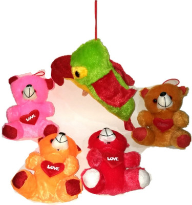 

COST TO COST Kids 4 love teddy with Parrot - 8 inch(Multicolor)