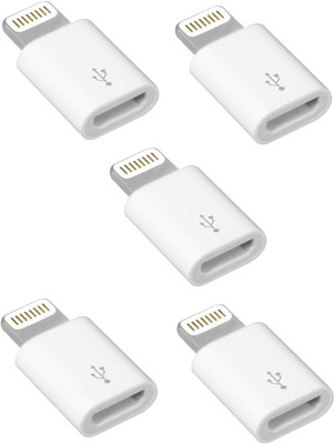 

YTM (Pack of 5)Micro-USB to 8-pin Lightning adapter for charging and syncing t Lightning Cable(White)