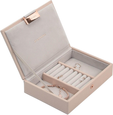 

Howards STACKERS Blush Gray Mini Lidded Stacker Jewellery Box with Rose Gold Fitting Jewellery Vanity Box(Grey)
