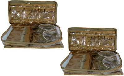 

Aadhya 2 bangle jewellery case pack of 2 Vanity Box(Gold)