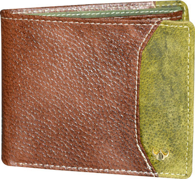 

DHide Designs Men Brown, Green Genuine Leather Wallet(6 Card Slots)