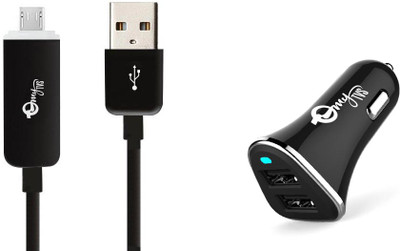 

myTVS 2.4 Amp TI-10 2 ports Black Car Mobile Charger with TC-29 Micro USB Black Fast Charging Data Cable with LED Indicator for Android (1 mtr) Combo