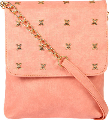 

STEEMO Sling-05-X-chain-peach Waterproof Sling Bag(Pink, 3 L)