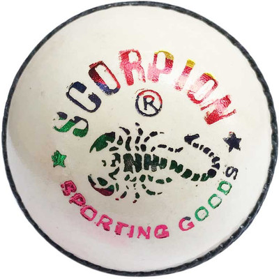 

SCORPION White Cricket Leather Ball(Pack of 1, White)