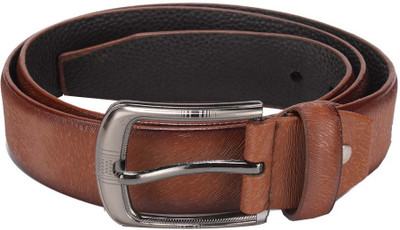 

REBEL COLOR Men Tan Genuine Leather Belt