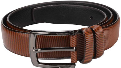 

REBEL COLOR Men Tan Genuine Leather Belt