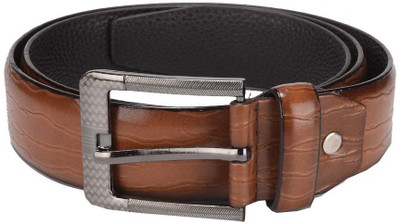 

REBEL COLOR Men Tan Genuine Leather Belt