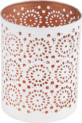 

the decor mart Tea Light Holder Iron Tealight Holder(White, Pack of 1)
