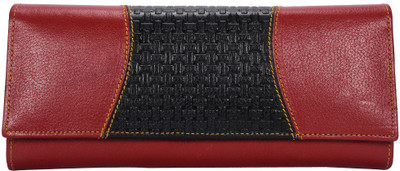 

Whiteflower Casual Maroon Clutch