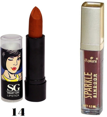 Amura Smart Girl LipStick and Sparkle Sindur Combo(Set of 2)