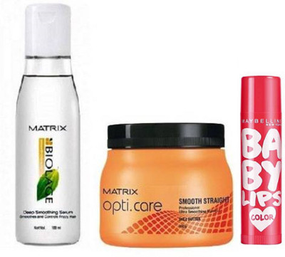 

Matrix Biolage Serum,Opticare Hair Spa&Maybelline Cherry Kiss Lipbalm(Set of 3)