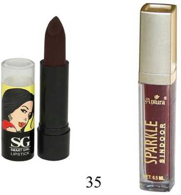 Amura Smart Girl LipStick and Sparkle Sindur Combo(Set of 2)