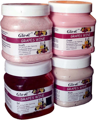

Glow Right GRAPES WINE FACIAL SET FULL(Set of 4)