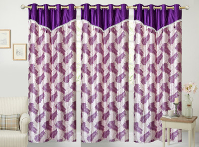 

Stella Creations 275 cm (23 ft) Polyester Long Door Curtain (Pack Of 3)(Printed, Blue)