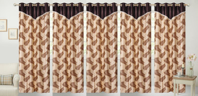 

Stella Creations 214 cm (7 ft) Polyester Door Curtain (Pack Of 5)(Printed, Brown)