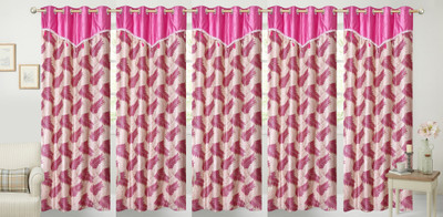 

Stella Creations 275 cm (9 ft) Polyester Long Door Curtain (Pack Of 5)(Printed, Pink)