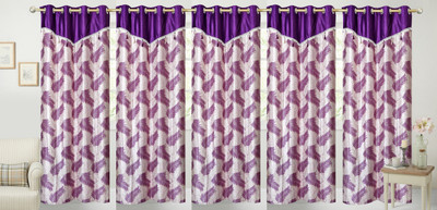 

Stella Creations 275 cm (9 ft) Polyester Long Door Curtain (Pack Of 5)(Printed, Blue)