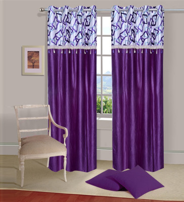 

Stella Creations 214 cm (7 ft) Polyester Door Curtain (Pack Of 2)(Printed, Purple)