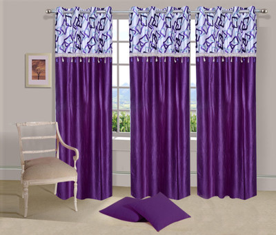 

Stella Creations 214 cm (7 ft) Polyester Door Curtain (Pack Of 3)(Printed, Purple)
