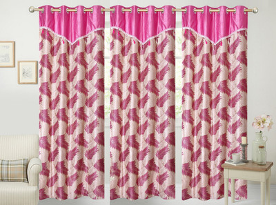 

Stella Creations 214 cm (7 ft) Polyester Door Curtain (Pack Of 3)(Printed, Pink)