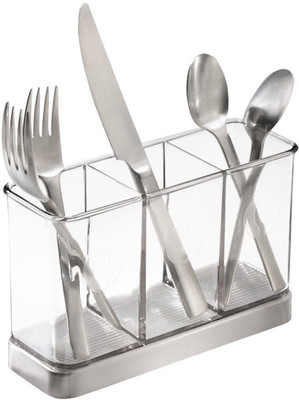 INTERDESIGN Empty Cutlery Box Case(Steel  Holds 15 Pieces)