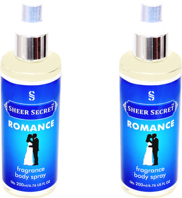 

SHEER SECRET 2 ROMANCE Body Mist - For Men & Women(400 ml, Pack of 2)