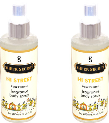 

SHEER SECRET 2 HI STREET WOMEN Body Mist - For Women(400 ml, Pack of 2)