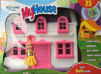 

Instabuyz Multi Color Doll House With Toy Accessories / Full Furniture For Girls / Birthday Gift / Birthday Return Gift(Multicolor)