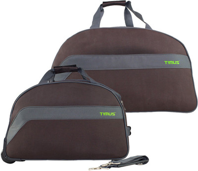 

TIMUS BOLT 55 & 65 CM Coffee 2 Wheel Duffle Trolley For Travel SET OF 2 ( Medium Check-in Luggage ) Duffel Strolley Bag(Brown)
