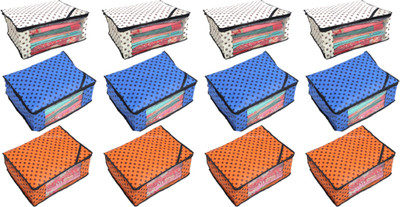 

Kuber Industries Designer " Non Woven Polka Dots Designer Saree Cover Set of 12 Pcs NONWOVENNWSC0064(Blue, Orange, Ivory)