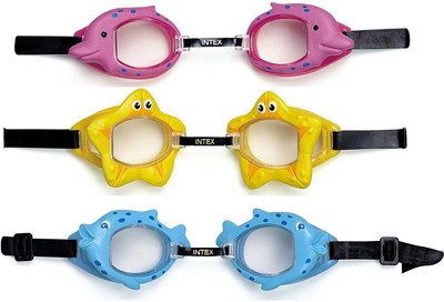 

Intex ® Original Pack Of 3,Dolphin,Whale,Star Fish Design Fun Swimming Goggles For All Age Groups Water Sports Goggles(Purple, Yellow, Blue), Blue;purple;yellow