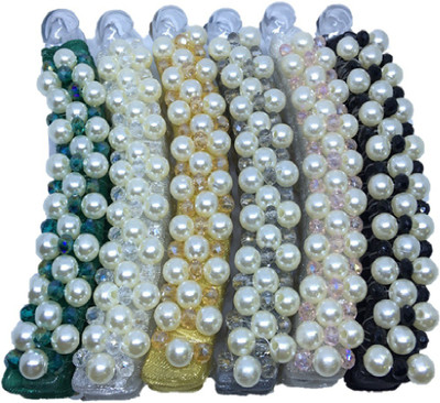

M K Designs Party Pearl Studded Banana Clip(Black, Green, White, Gold, Silver, Pink)